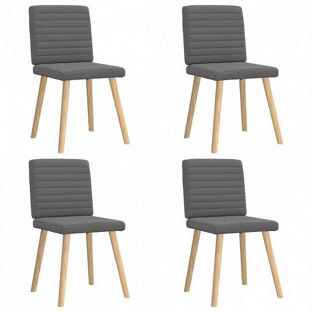 vidaXL Jídelní židle 4 ks tmavě šedé textil
