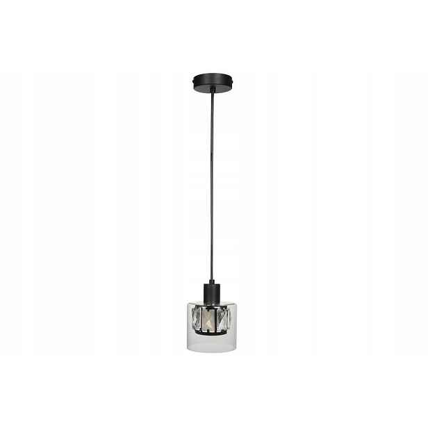 Dekorativní závěsná lampa glamour černá skleněná lampa nad stůl Reality