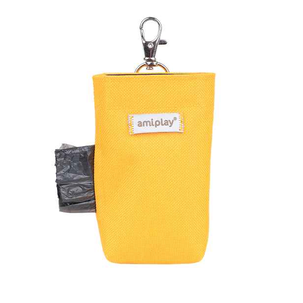 Pouzdro na sáčky na psí exkrementy RUMBA žlutá 6x2x11 cm