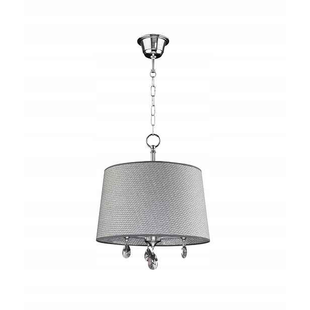 Závěsná lampa Jupiter 3xE27 15W chrom/šedá s krystaly, Egida