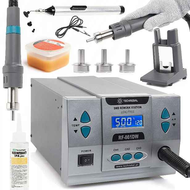 Přesná Pájecí Stanice Hot-air Techrebal RF-861DW 1000W Sada Flux