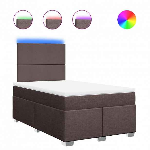 vidaXL Box spring postel s matrací tmavě hnědá 120x200 cm textil