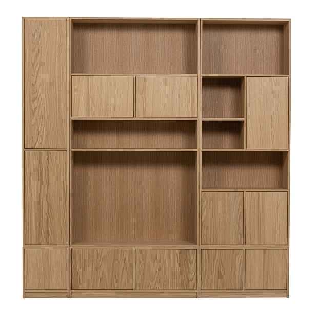 Modulární knihovna v dekoru dubu v přírodní barvě 217x243 cm Modulair – vtwonen
