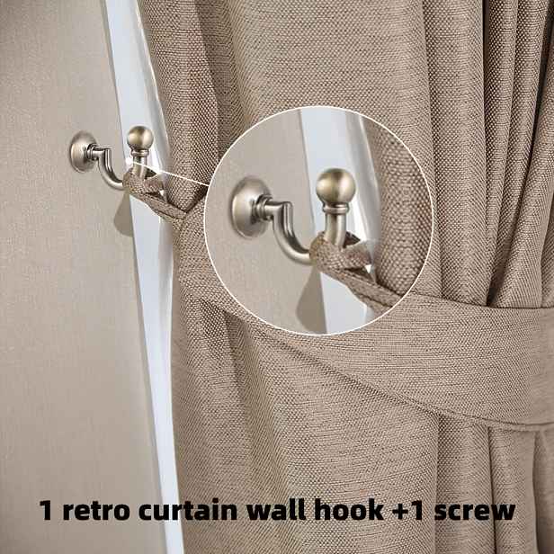 TEMU Retro závěsný hák na závěs, nástěnná dekorace, obloukový design, okenní montážní materiál, pro domácí dekoraci