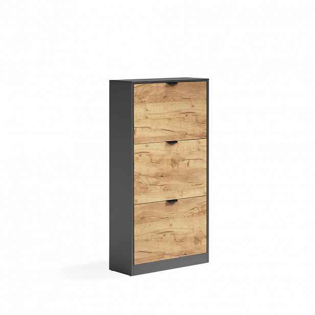 Vicco BOTNÍK NA BOTY Gizmo, Zlatý mocný dub/Antracit, 59 x 112 cm se 3 přihrádkami