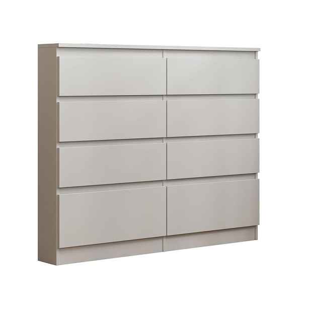MASSENO KOMODA ADRIANO, 120/100/33 cm s 8 zásuvkami, bílá