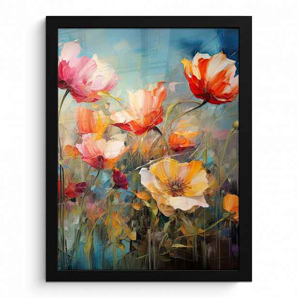 MuchoWow PLAKÁT V RÁMU Květiny - Akvarel - Umění - Botanické - Příroda 30x40 cm
