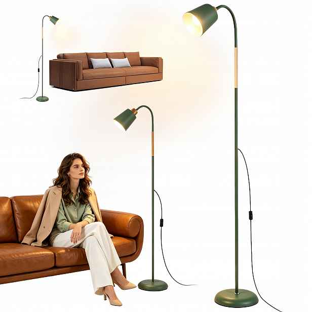 Stojací podlahová lampa E27 Lampička na čtení Noční Nožní spínač 150 cm