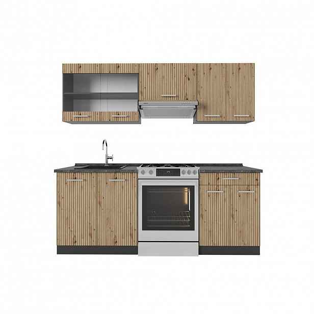 Vicco KUCHYŇSKÝ KOUT R-Line Dub Artisan/antracit 200 cm , PD Antracit