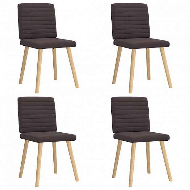 vidaXL Jídelní židle 4 ks tmavě hnědé textil
