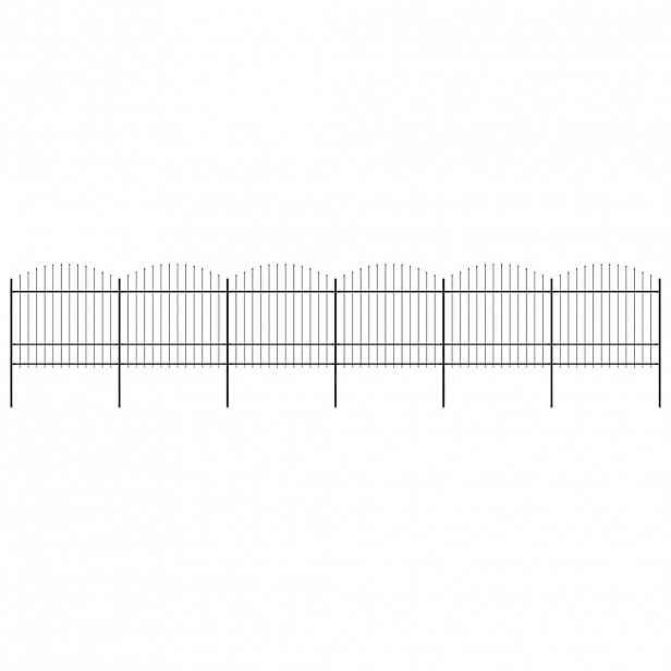 vidaXL Zahradní plot s kopím nahoře ocelový 1005 x 175 cm černý