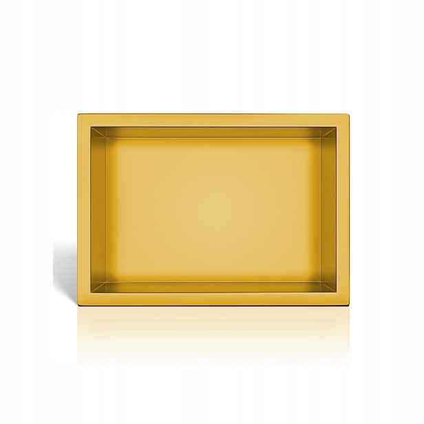 Wall-box One Gold Výklenková police z nerezové oceli, zlatá, 30x20x10 cm