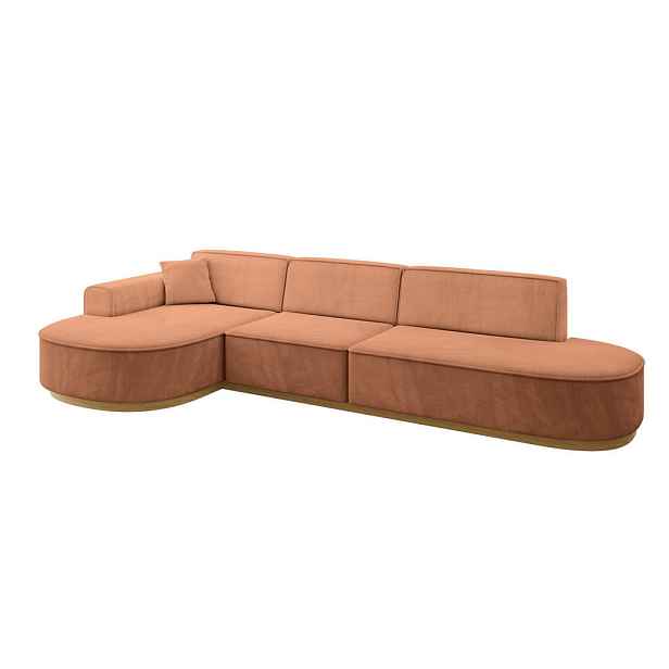 ALTDECOR ROHOVÁ SEDAČKA s otomanem, levá MARI-L2-v2 328x171x83 Meruňková Velur