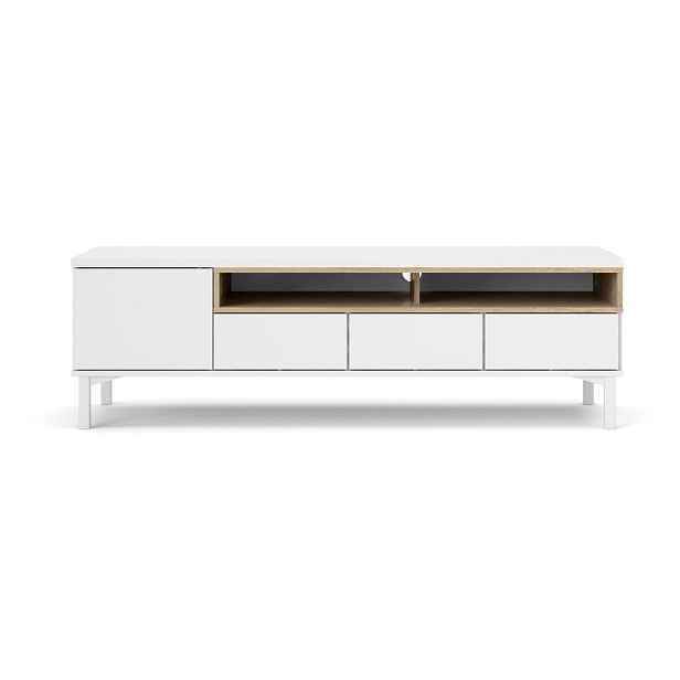 Bílý TV stolek 156x48x48 cm Roomers – Tvilum