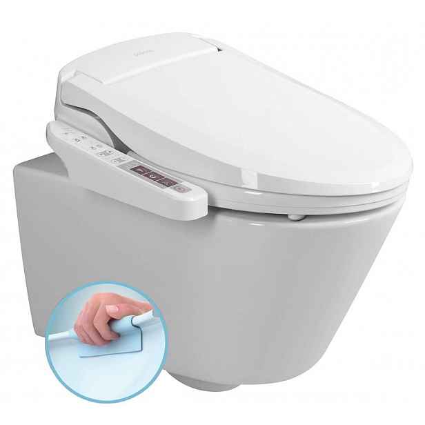 Sapho Avva - Elektronický bidet s keramikou, SoftClose, Rimless, bílá NB-1160D-3