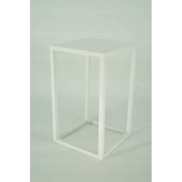 SIMPLE-16 Držák Na Květináč 40 cm kovový, bílý, 1-úrovňový