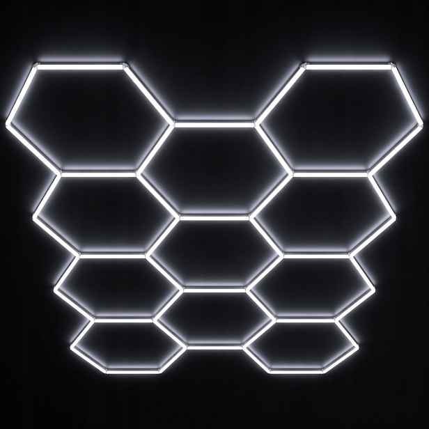 Sada Led lamp Hexagon 11 322W 6500K moderní osvětlení do dílny