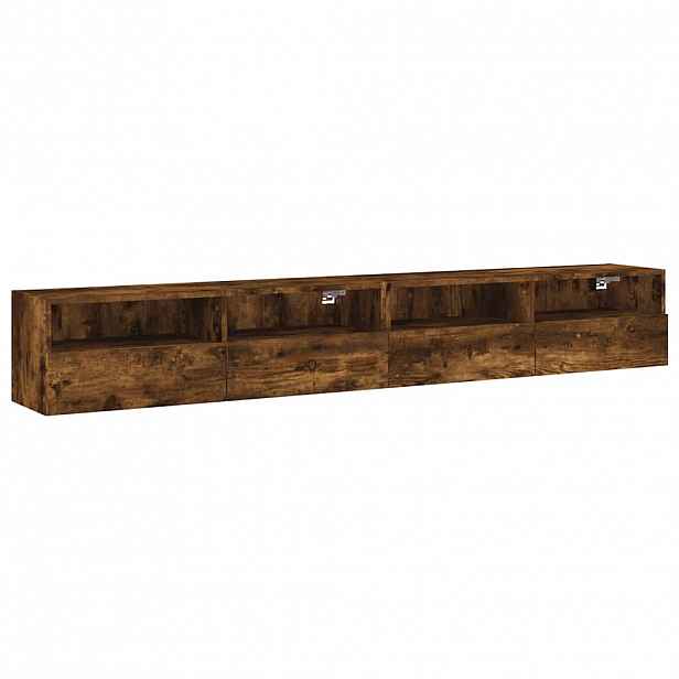 vidaXL Nástěnné TV skříňky 2 ks kouřový dub 100 x 30 x 30 cm kompozit