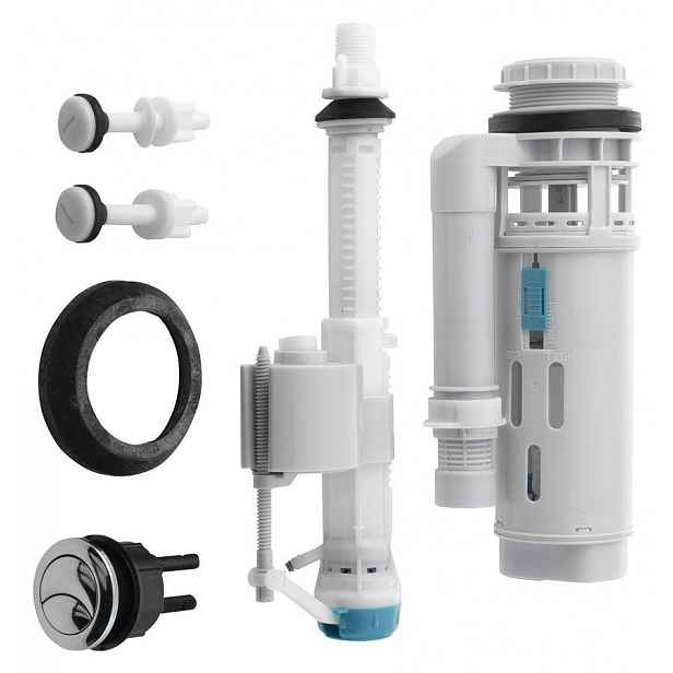 AQUALINE - Splachovací souprava s DUAL tlačítkem, spodní napouštění 1/2", chrom NDPS8812-01