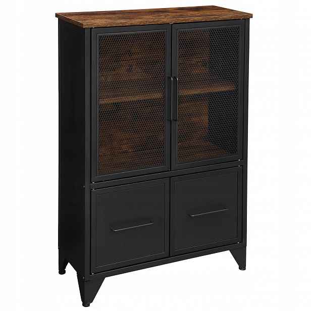 Komoda skříňka do ložnice vitrína černá Loft 70 cm