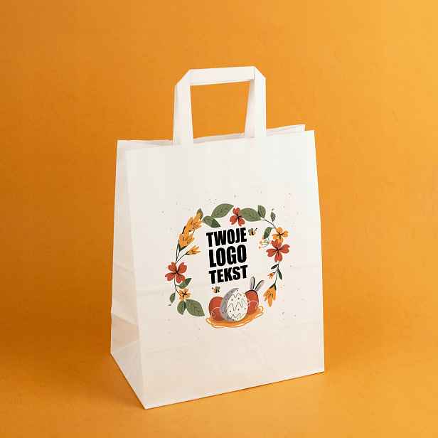 Papírová velikonoční taška s potiskem Logo 32x17x39 cm dárková sada -30 ks