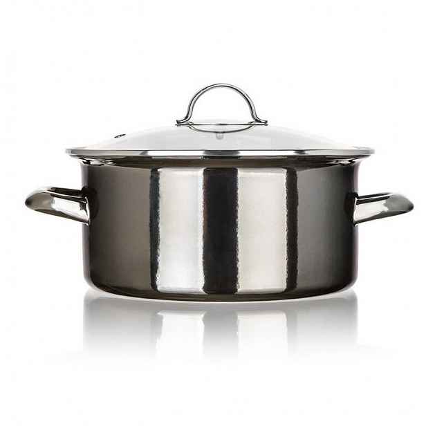 Smaltovaný hrnec s poklicí METALLIC Black 3,75 l