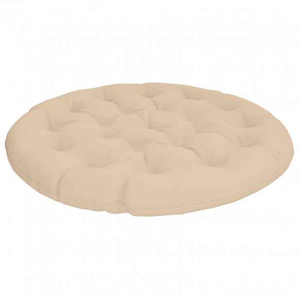 vidaXL Polštář na papasan VIANEN 100% polyester Krémová Ø 130 x 12 cm