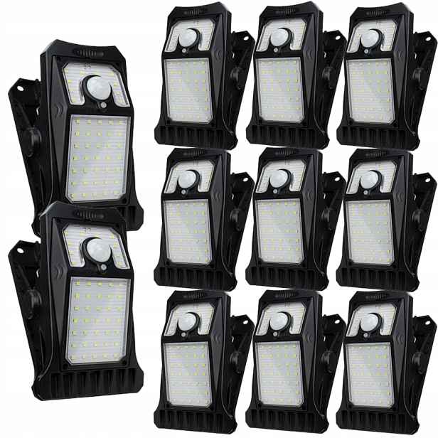 11 x Solární Led lampa Solární závěsná lampa s klipem a pohybovým senzorem