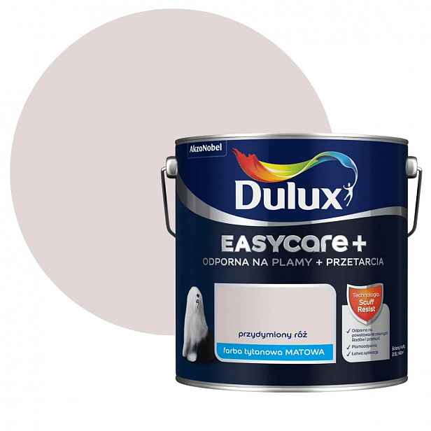 Dulux EasyCare Plus Barva Odolná Proti Drhnutí Kouřově růžová 2,5L