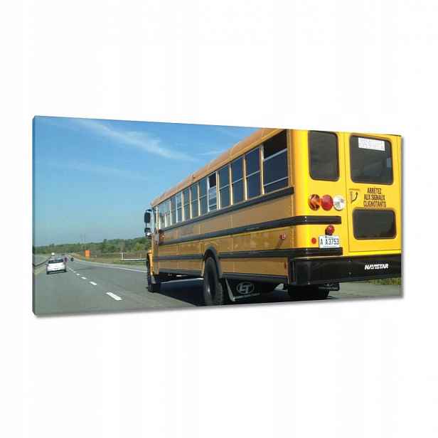 Obrazy 115x55 Žlutý školní autobus