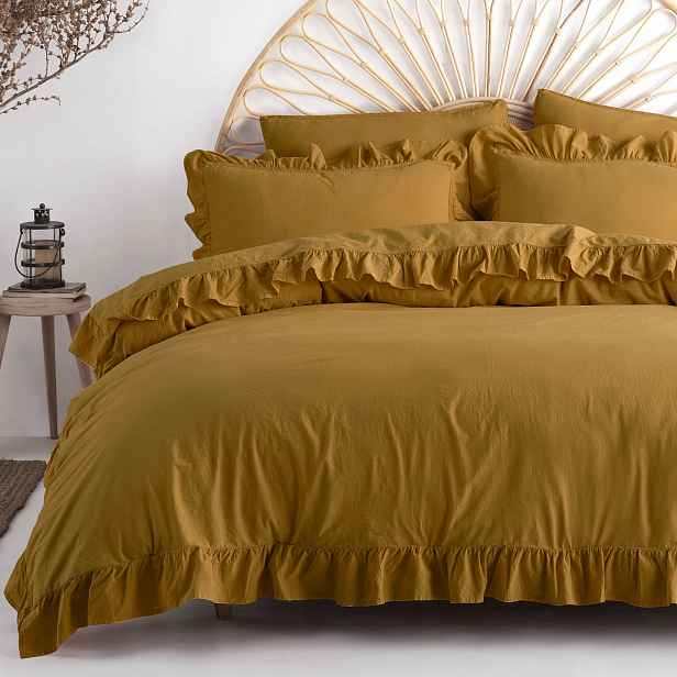 Povlečení bavlněné Ecru OLIVE/160x200(P) Stonewashed
