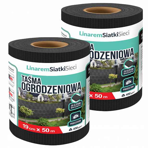 Stínící Panelové Pásy 19 cm x 50 m Uv Ochrana Na Ploty Černá Set 2ks