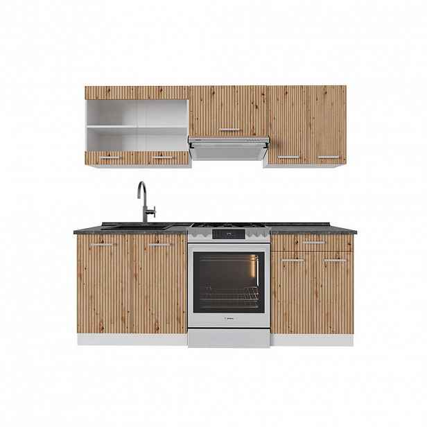 Vicco KUCHYŇSKÝ KOUT R-Line Dub řemeslný/bílý 200 cm , PD Antracit