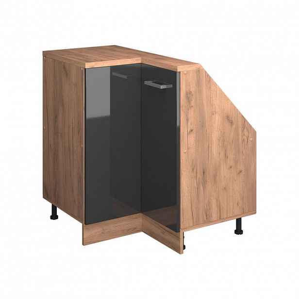 Vicco ŠIKMÁ SKŘÍŇ ROHOVÁ SKŘÍŇKA Rion Antracitový vysoký lesk 75.6 x 81.6 cm s 1 dveřmi