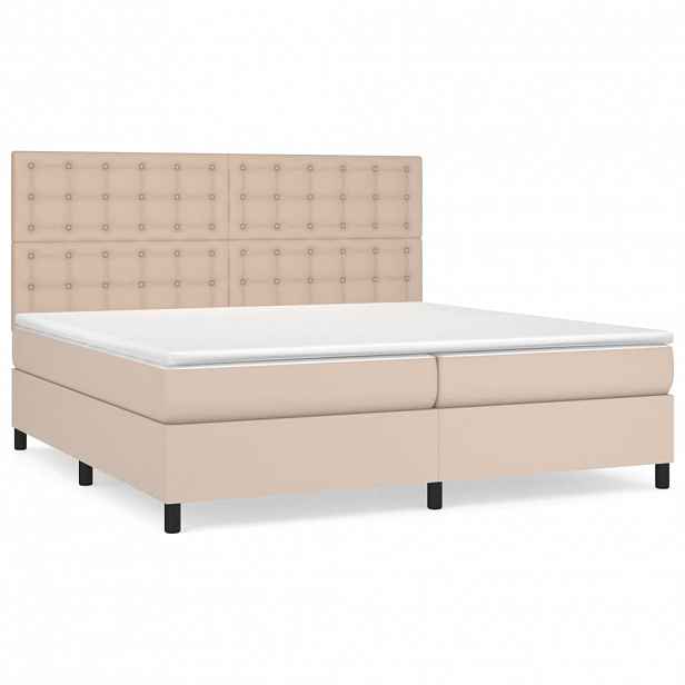 vidaXL Box spring postel s matrací cappuccino 200 x 200 cm umělá kůže