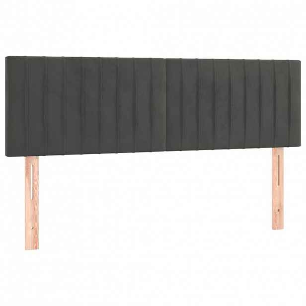 vidaXL Čela postele tmavě šedá 144x5x78/88 cm samet