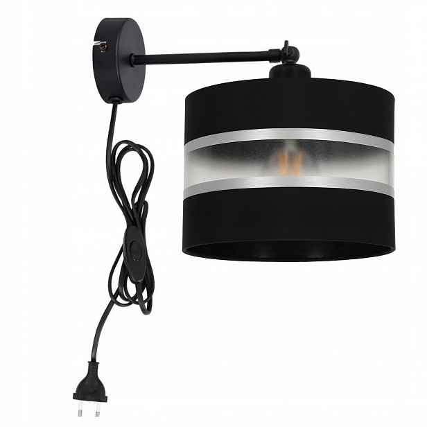 Nástěnná Lampa, Válec, Stříbrná Barva S Vypínačem