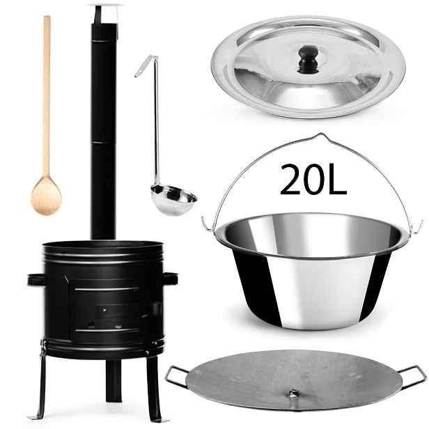 Perfect Home PL-Set-69 Kotlíková súprava 20L, 6ks – kotlina/kotlík/pokrievka/varecha/naberačka/deska