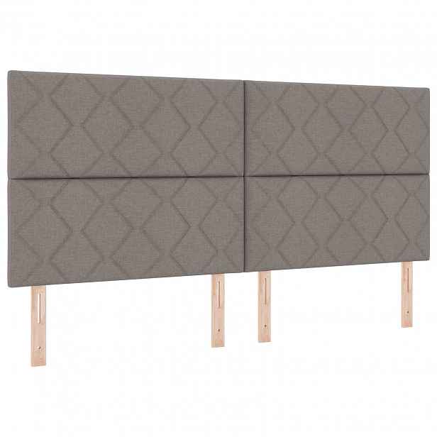 vidaXL LED hlavová deska Taupe textil