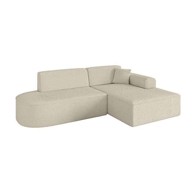 ALTDECOR ROHOVÁ SEDAČKA s otomanem, pravá IREA-L1-v3 232x165x77 Béžová Buklé