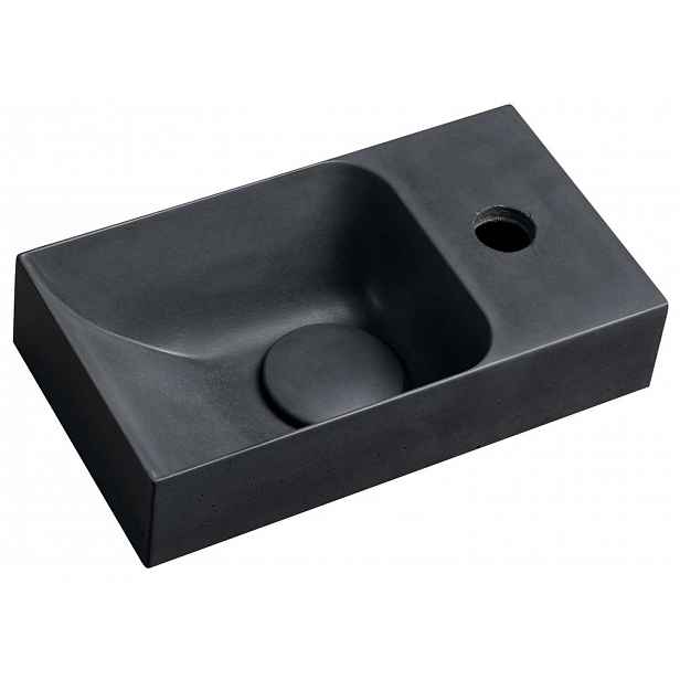 Sapho Small - Umývátko, 31x17 cm, bez přepadu, otvor pro baterii vpravo, antracit PK30516