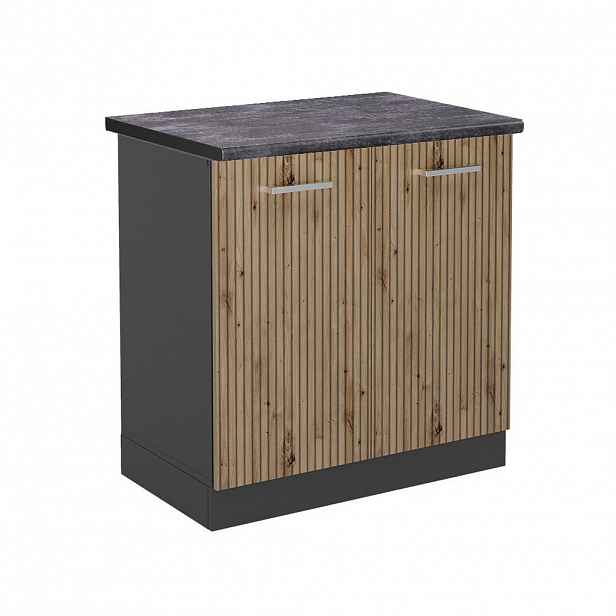 Vicco SKŘÍŇKA POD DŘEZ R-Line Řemeslný dub 80 cm , PD Antracit