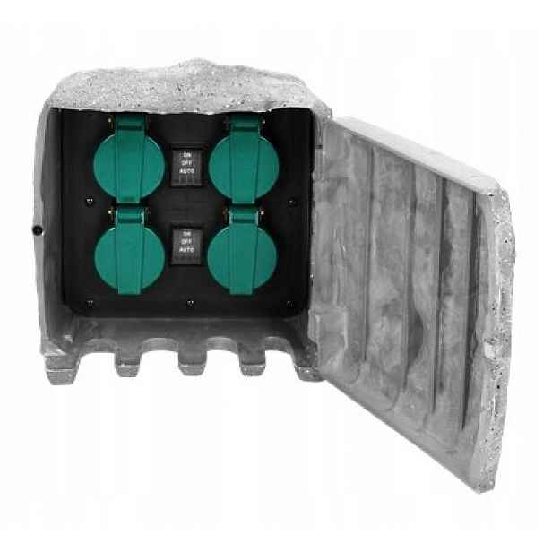 Zahradní zásuvka Stone Orno, 4 výstupy, 3m kabel