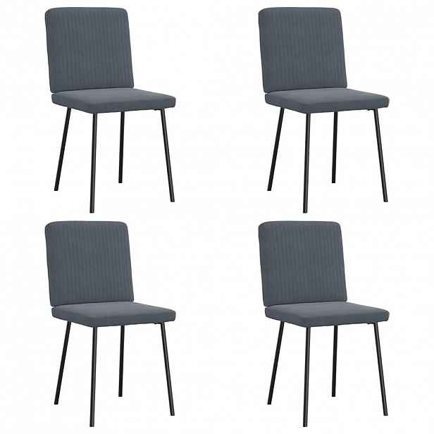 vidaXL Jídelní židle 4 ks tmavě šedé samet