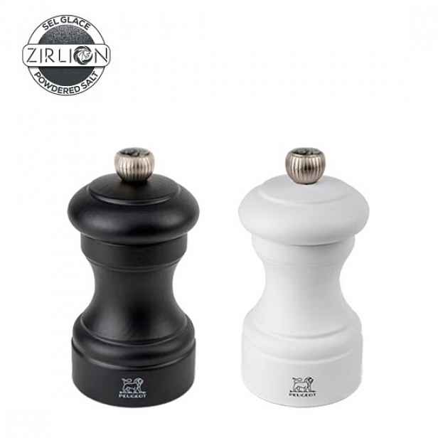 Sada 2 mlýnků na sůl a pepř, 10 cm, "Bistro Z", White&Black - Peugeot