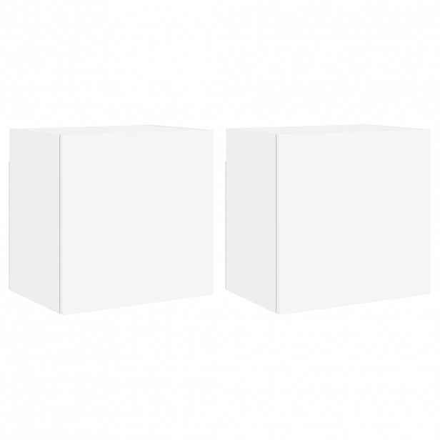 vidaXL Nástěnné TV skříňky 2 ks bílé 40,5x30x40 cm kompozitní dřevo