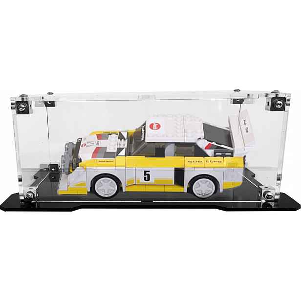 Vitrína s černou základnou pro sadu Lego 76897 -1985 Audi Sport quattro S1