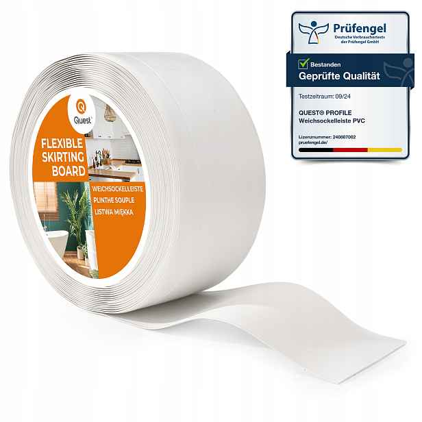 Pvc soklová lišta 100/25 bílá, 25 m, pružná, soklová