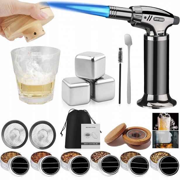 Sada Na Uzení Whisky Elektrický Barmanský Smoker Pro Nápoje, Nápoje