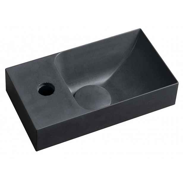 Sapho Small - Umývátko, 31x17 cm, bez přepadu, otvor pro baterii vlevo, antracit PK30016